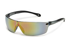 Gateway Safety 441M Starlite Squared Safety Glasses, Gray Temples, Red Mirror Lens