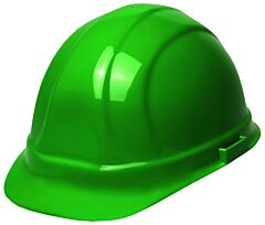 Gateway Safety 635 Standard Class E Safety Helmet, Green Shell, Ratchet Suspension