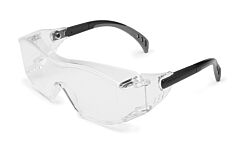 Gateway Safety 6980 Cover2 Otg Safety Glasses, Black Temples, Clear Lens