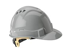 Gateway Safety 71208 Serpent Safety Helmet, Cap Style, Vented, Gray Shell, Ratchet Suspension