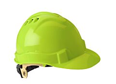 Gateway Safety 71218 Serpent Safety Helmet, Cap Style, Vented, Hi-Viz Limon Shell, Ratchet Suspension