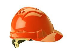 Gateway Safety 72204 Serpent Safety Helmet, Cap Style, Unvented, Orange Shell, Ratchet Suspension