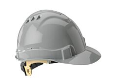 Gateway Safety 72208 Serpent Safety Helmet, Cap Style, Unvented, Gray Shell, Ratchet Suspension