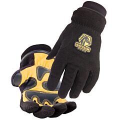 Black Stallion 15Fhm-Max2 Max2 Polar Fleece/Grain Pigskin Insulated Water Resistant Winter Gloves, Size Medium