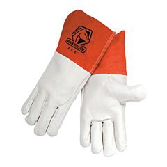 Black Stallion 25Es Grain Cowhide, Long Cuff Mig Welding Gloves, Size Small
