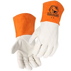 Black Stallion 26Xl Light Grain Pigskin, Long Cuff Mig Welding Gloves, Size X-Large