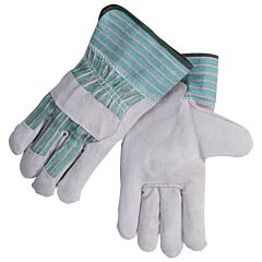 Black Stallion 5Be Split Cowhide, Strap Back Basic Leather Palm Work Gloves, Size Large