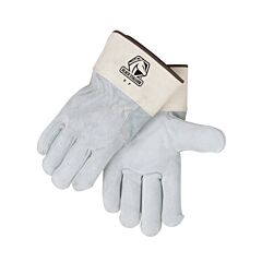 Black Stallion 5F Side Split Cowhide, Full Back Premium Leather Palm Work Gloves, Size Large