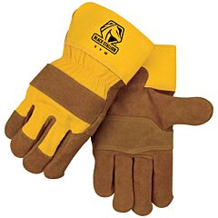 Black Stallion 5Yw Side Split Cowhide Patched Leather Palm Winter Work Gloves, Size Large