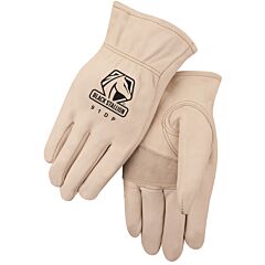 Black Stallion 91Dpl Grain Cowhide, Double Palm Driver'S Style Gloves, Size Large