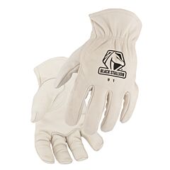 Black Stallion 91M Grain Cowhide, Elastic Wrist Driver'S Style Gloves, Size Medium