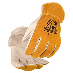 Black Stallion 97Xl Grain/Split Cowhide, Elastic Wrist Driver'S Style Gloves, Size X-Large