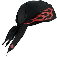 Black Stallion Bc5D-Bk Bsx Black, Red Flame & Logo Firerag Fr Doo Rag