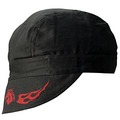 Black Stallion Bc5W-Bk Bsx Black, Red Flame Logo Armorcap Welding Cap