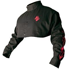Black Stallion Bx21Cs-2X Bsx Black Fr Welding Cape Sleeve With Red Flames, Size 2X-Large