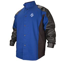 Black Stallion Bxrb9C/Ps-Lg Bsx Blue Flames Fr Jacket 9 Oz. Fr, W/Pig Grain Sleeve, Size Large