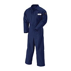 Black Stallion Fn9-32Ca/Pt-4X 9 Oz. Navy Flame Resistant Cotton Coverall With Pass-Through Pocket, Size 4X-Large