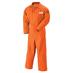 Black Stallion Fo9-32Ca/Pt-L 9 Oz. Orange Flame Resistant Cotton Coverall With Snap Closure, Size Large