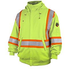 Black Stallion Jf1332-Lm-2Xl 12Oz Fr Hooded Sweatshirt Reflective Tape Lime Green, Size 2X-Large