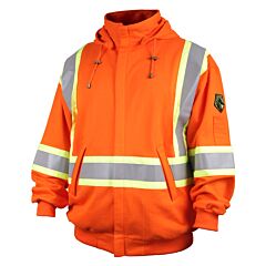 Black Stallion Jf1332-Or-2Xl 12Oz Fr Hooded Sweatshirt Reflective Tape Orange, Size 2X-Large