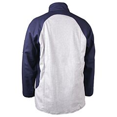 Black Stallion Jf1625-Ng-Lrg Stretch-Back Fr Cotton Navy-Gray Welding Jacket, 32" Length, Size Large