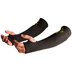 Black Stallion Ks-18T-Bk 18 Inch Black Thumb-Notched Kevlar Knit Sleeve (Pair)