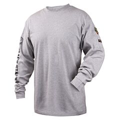 Black Stallion Tf2510-Gy-4Xl 7 Oz. Flame-Resistant Cotton Gray Long Sleeve T-Shirt, Nfpa 2112, Nfpa 70E, Size 4X-Large