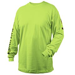 Black Stallion Tf2510-Lm-Xlg 7 Oz. Flame-Resistant Cotton Lime Green Long Sleeve T-Shirt, Nfpa 2112, Nfpa 70E, Size X-Large