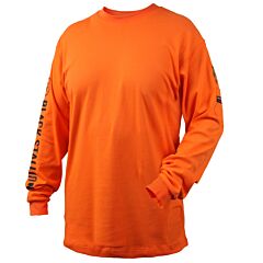 Black Stallion Tf2510-Or-4Xl 7 Oz. Flame-Resistant Cotton Orange Long Sleeve T-Shirt, Nfpa 2112, Nfpa 70E, Size 4X-Large