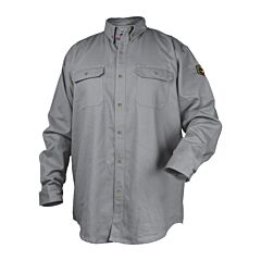 Black Stallion Wf2110-Gy-Lrg Fr Cotton Gray Work Shirt, Size Large