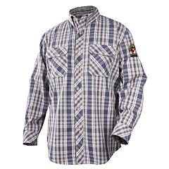 Black Stallion Wf2110-Pb-Lrg Work Shirt 7 Oz. Plaid Blue, Size Large