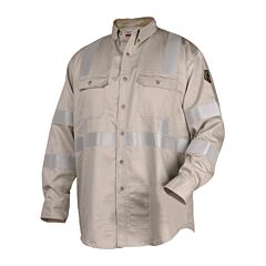 Black Stallion Wf2112-St-3Xl Fr Cotton Stone Work Shirt With Silver Reflective, Size 3X-Large