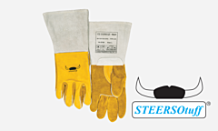 Weldas 10-2750 Steersotuff Welding Gloves, Cowhide, Reverse Grain Unlined Palm, Golden