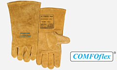 Weldas 10-2000 Comfoflex Welding Gloves, Side Split Leather, Cotton/Foam Lined, Buck Tan