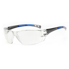 Radnor 64051242 Cobalt Classic Series Safety Glasses With Charcoal Frame, Clear Indoor/Outdoor Lens And Flexible Cushioned Temple
