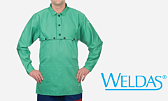 Weldas 33-6228 9Oz Green Flame Retardant Cape Sleeve, Cotton, Fr Treated