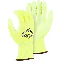 Majestic 35-445Y Cut-Less Watchdog® Hi-Vis Knit With Polyurethane Palm, Size Small