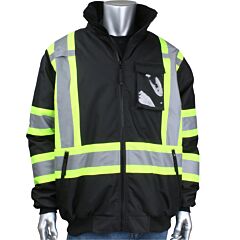 Pip 331-1745-Bk/5Xl Ansi Type O Class 1 Value Two-Tone Bomber Jacket, Black, Size 5X-Large