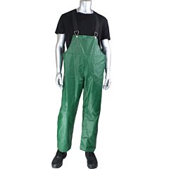 Boss 201-510-G/L Tpu/Nylon Ind Protective Bib Overall W/Hood Snaps, Lightweight Durable, 10Mil (.25Mm), Green, Size Large