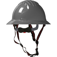 Jsp 280-Ev6161V-Ch-40 Jsp Ev6161 Full Brim Ascend Climbing, 6-Pt Suspension, Wheel Ratchet, Vented, Class C, Gray, Size One Size