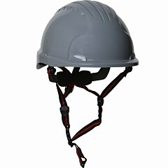 Jsp 280-Ev6151S-Ch-40 Short Brim Safety Helmet With Hdpe Shell, 4-Point Chinstrap, 6-Point Suspension And Wheel Ratchet Adjustment, Gray