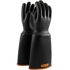 Novax 154-4-18/9.5 Novax Insulating Glove, Class 4, 18 In., Black/Orange, Straight Cuff, Black, Size 9.5