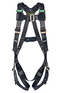 Msa 10152648 Workman Arc Flash Vest-Style Harness, Back Web Loop, Qwik-Fit Leg Straps, Standard (Std), Black
