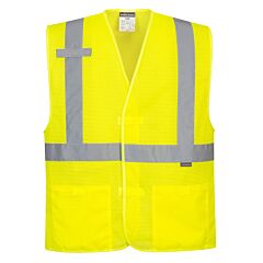 Portwest Uc492 Economy Mesh Vest, Class 2, Yellow, Size 4X/5X-Large