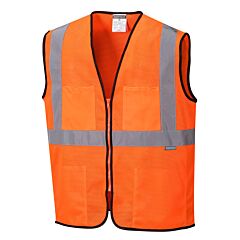 Portwest Us380 Tampa Mesh Vest, Class 2, Orange, Size Small