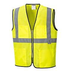 Portwest Us380 Tampa Mesh Vest, Class 2, Yellow, Size 2X-Large