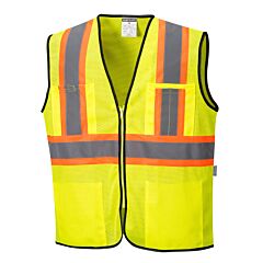 Portwest Us381 Frisco Contrast Vest, Class 2, Yellow, Size Medium
