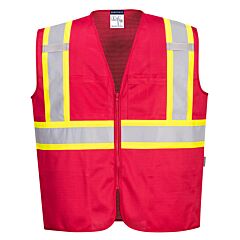 Portwest Us391 Iona Plus Mesh Vest, Non-Ansi, Red, Size 6X-Large