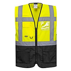 Portwest Uc476 Warsaw Executive Vest, Type O Class 1, Yellow/Black, Size 3X-Large