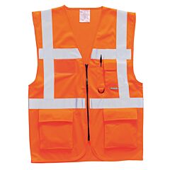 Portwest Us476 Berlin Executive Vest, Class 2, Orange, Size 4X-Large